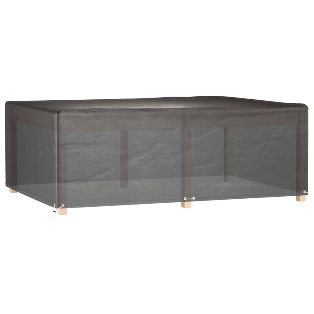Lot de 2 Housses de Protection PE pour Grande Table de Jardin Imperméable Anti-UV Noir 230x165x80 cm – ComfortXL Outdoor Living - Image 2