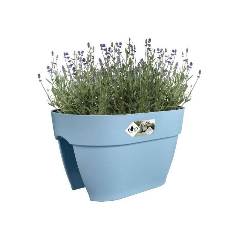 Elho - Elho - Pot De Fleurs -  Vibia Campana Flower Bridge 40 - Bleu Vintage - Balcon Exterieur - L 26 X W 39 X H 22 Cm - Imagen 3