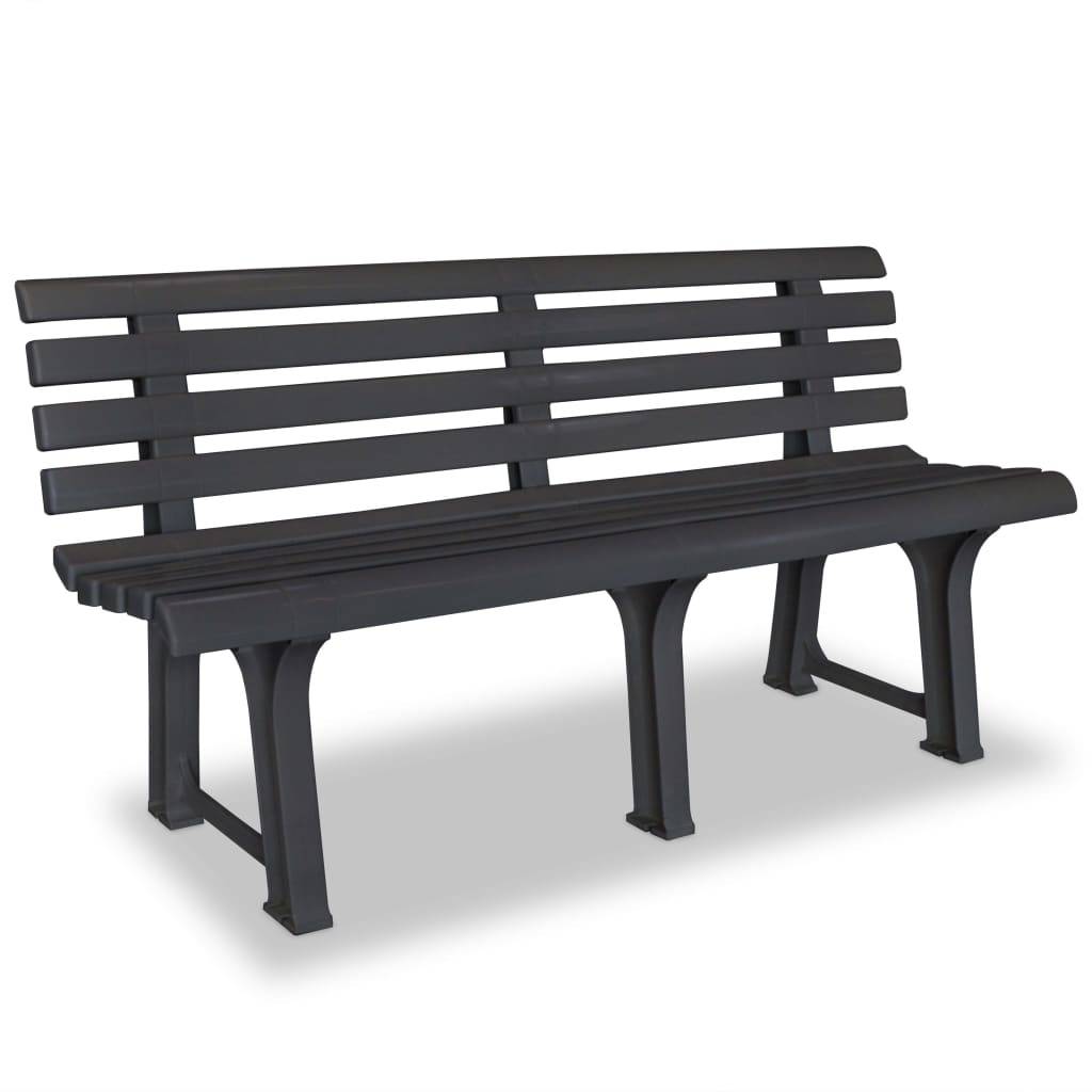 PANGIVO - Banc de jardin plastique anthracite 145.5 x 49 x 74 cm - PANGIVO