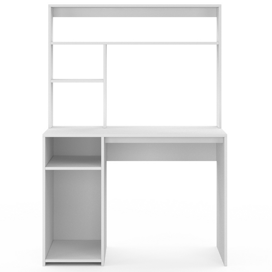 Bureau avec étagères de rangement DAN blanc - Image 4
