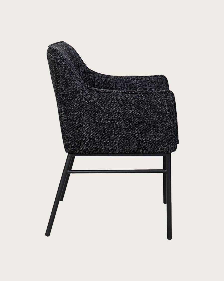 Chacha - Chaise en tissu Noir et pieds métal - UNIQKA - Imagen 4