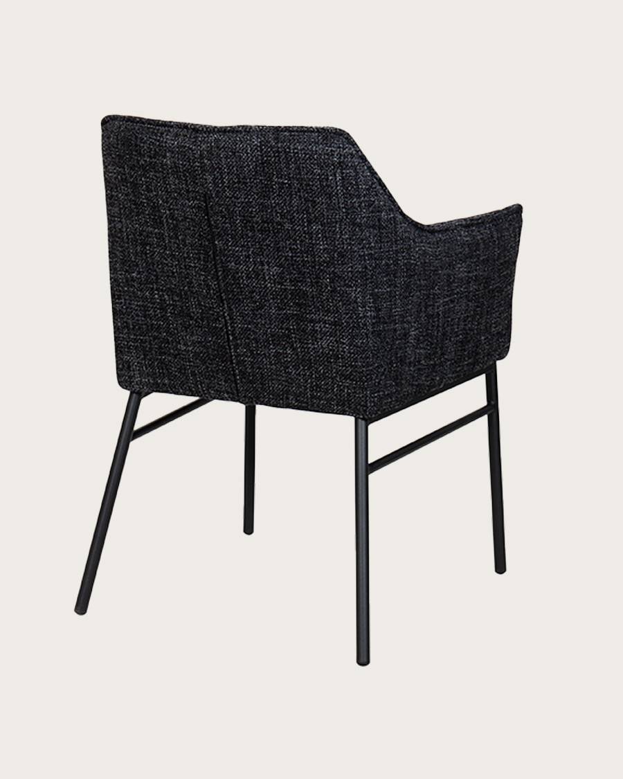 Chacha - Chaise en tissu Noir et pieds métal - UNIQKA - Imagen 5