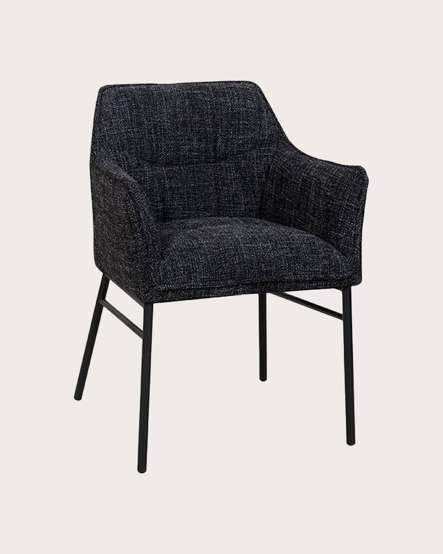 Chacha - Chaise en tissu Noir et pieds métal - UNIQKA - Imagen 3