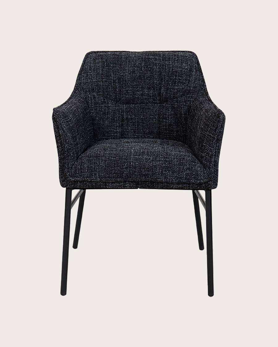 Chacha - Chaise en tissu Noir et pieds métal - UNIQKA - Imagen 1