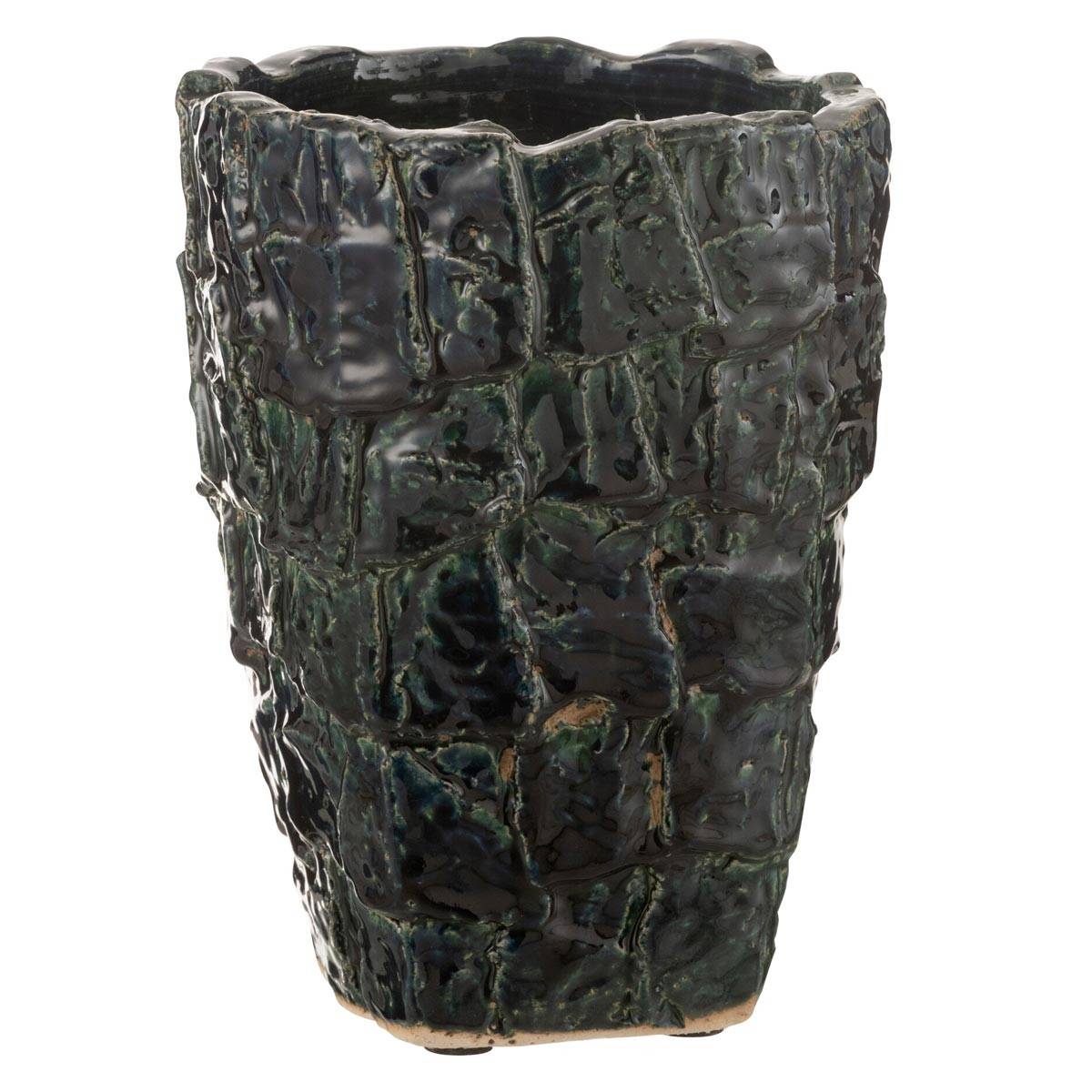 Vase Design en Céramique "Akane" 28cm Vert Pétrole
