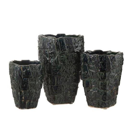 Vase Design en Céramique "Akane" 28cm Vert Pétrole - Image 2