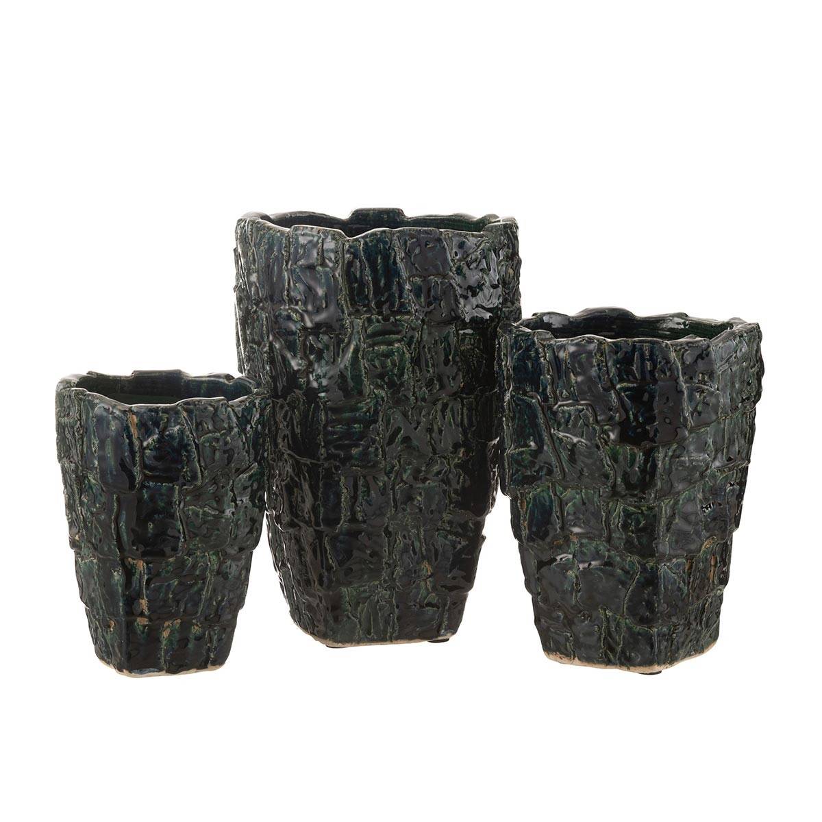 Vase Design en Céramique "Akane" 28cm Vert Pétrole - Image 2