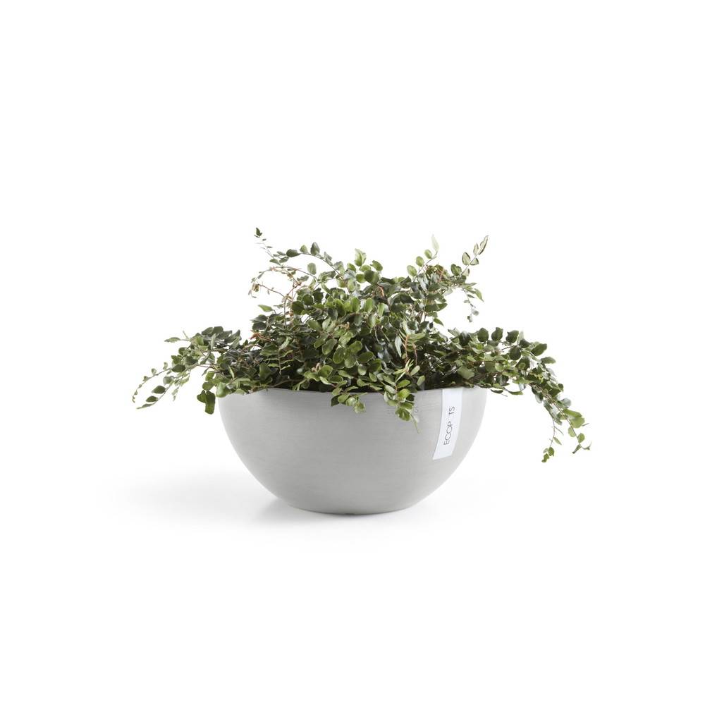 Ecopots - Pot Rond Brussels 35 Blanc Gris - Ø 35 x H. 16,5 cm - 11,5 L ECOPOTS - Imagen 1