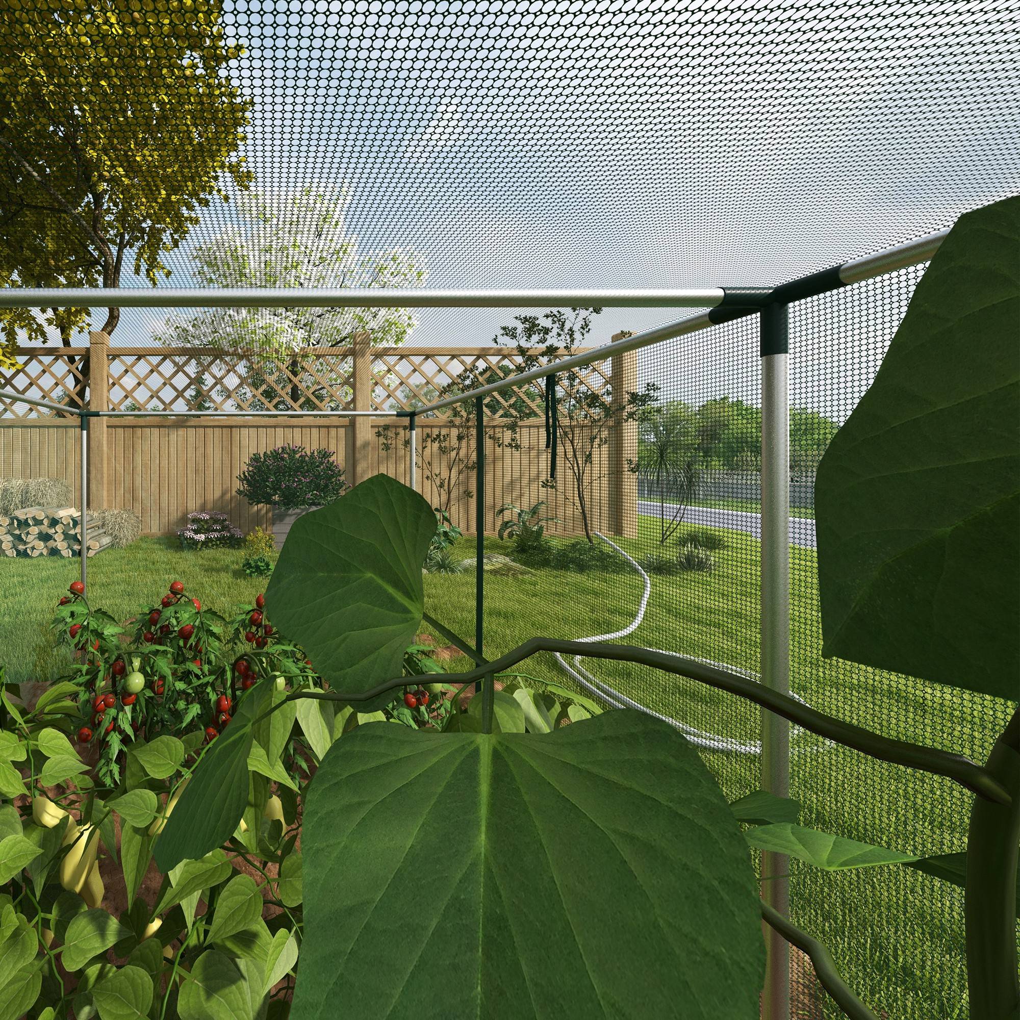 Serre de jardin cage de culture pour plantes de jardin porte zippée tubes en acier galvanisé 240 x 120 x 110 cm vert - Image 10
