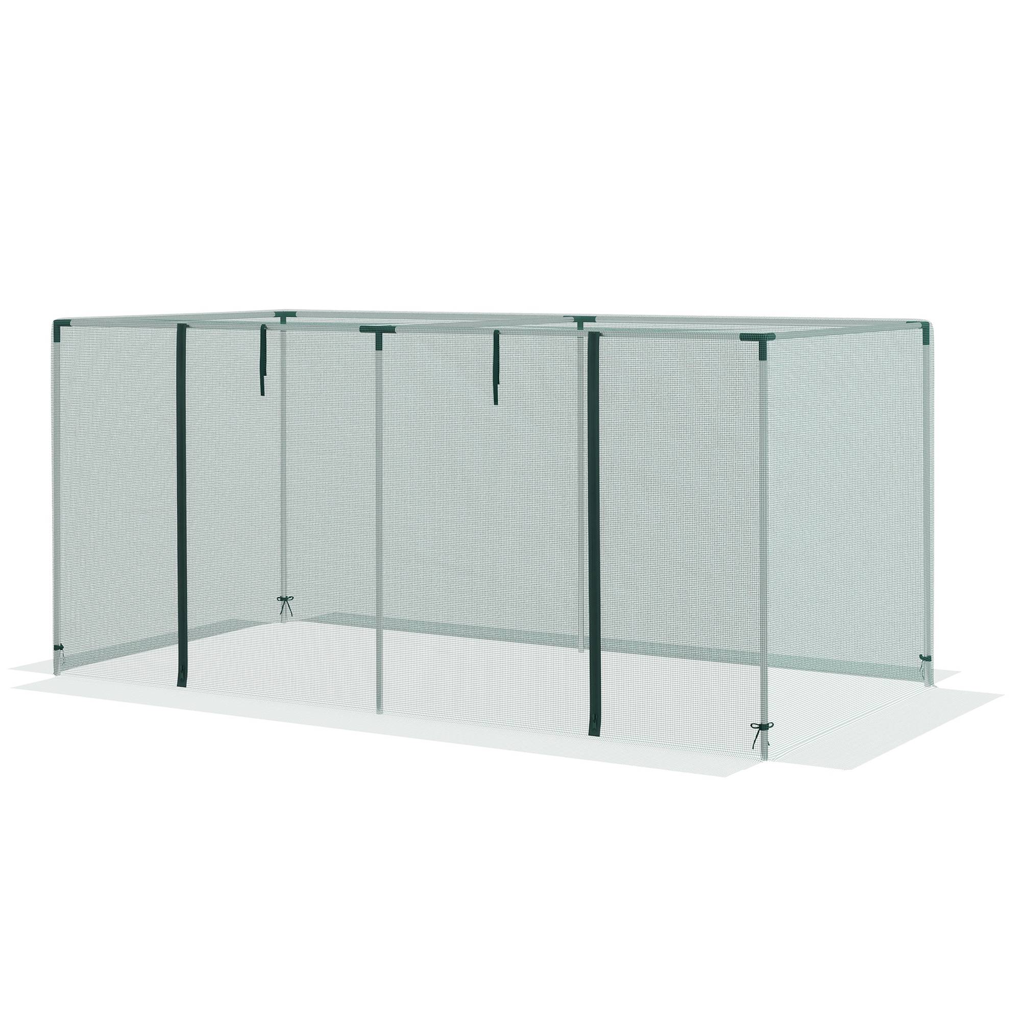 Serre de jardin cage de culture pour plantes de jardin porte zippée tubes en acier galvanisé 240 x 120 x 110 cm vert - Image 2