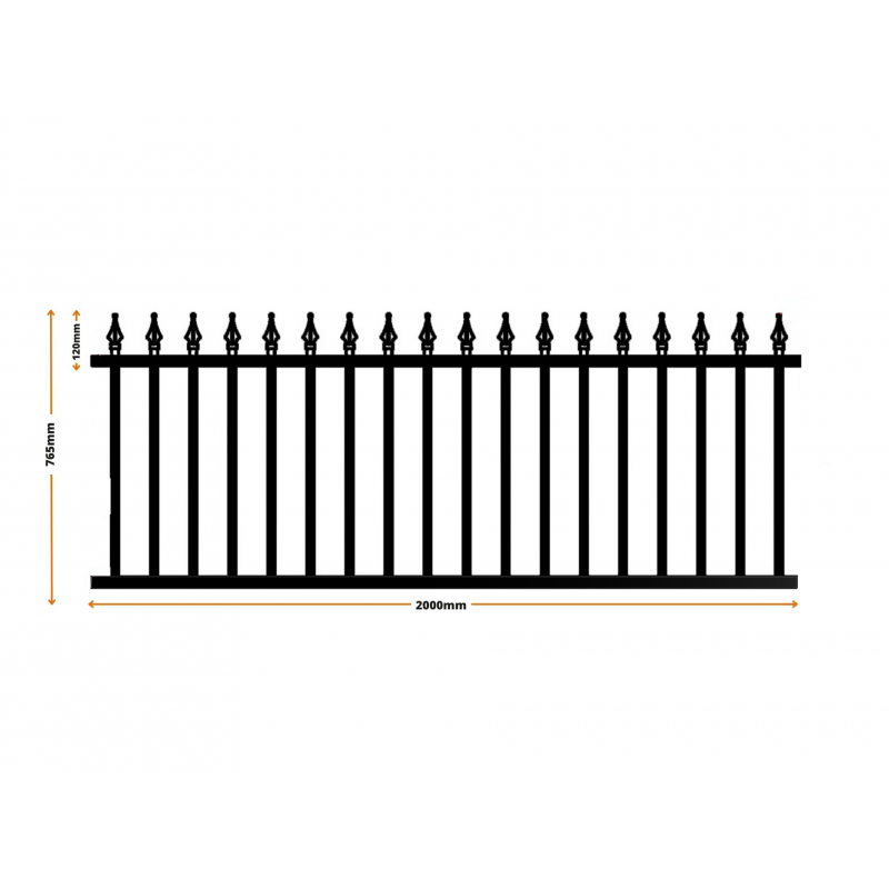 Clôture aluminium tradition travée style ferronnerie 2 m x H 76.5 cm Noir - Easy Clôture - Imagen 3