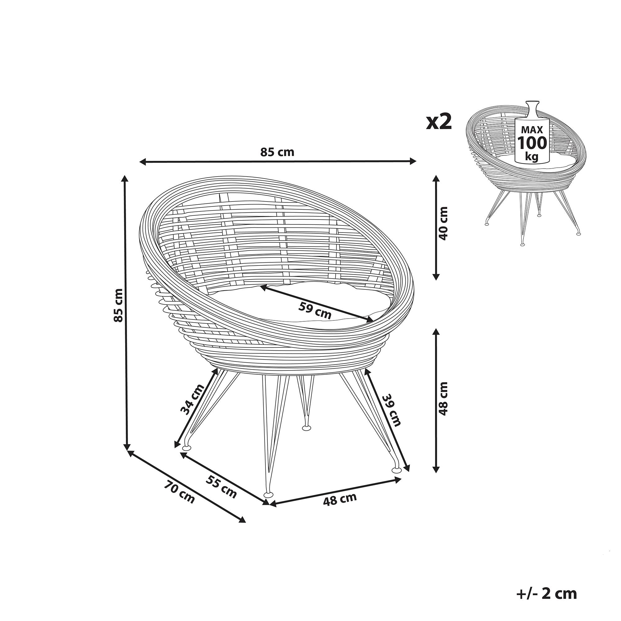 Beliani - Fauteuil coin lecture Rotin Naturel MARATEA - Beliani - Imagen 3