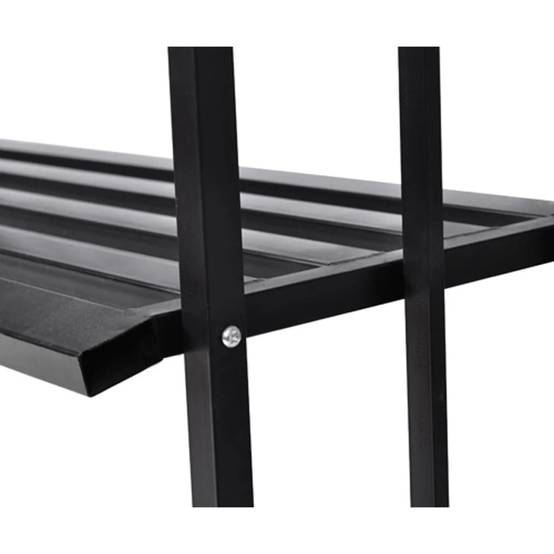Arche Jardin avec Banc Métal Époxy pour Plantes Grimpantes 114x210cm Noir - ComfortXL Outdoor Living - Image 4