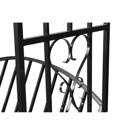 Arche Jardin avec Banc Métal Époxy pour Plantes Grimpantes 114x210cm Noir - ComfortXL Outdoor Living - Image 5