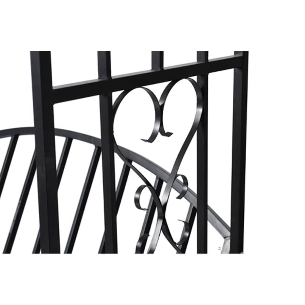 Arche Jardin avec Banc Métal Époxy pour Plantes Grimpantes 114x210cm Noir - ComfortXL Outdoor Living - Image 5