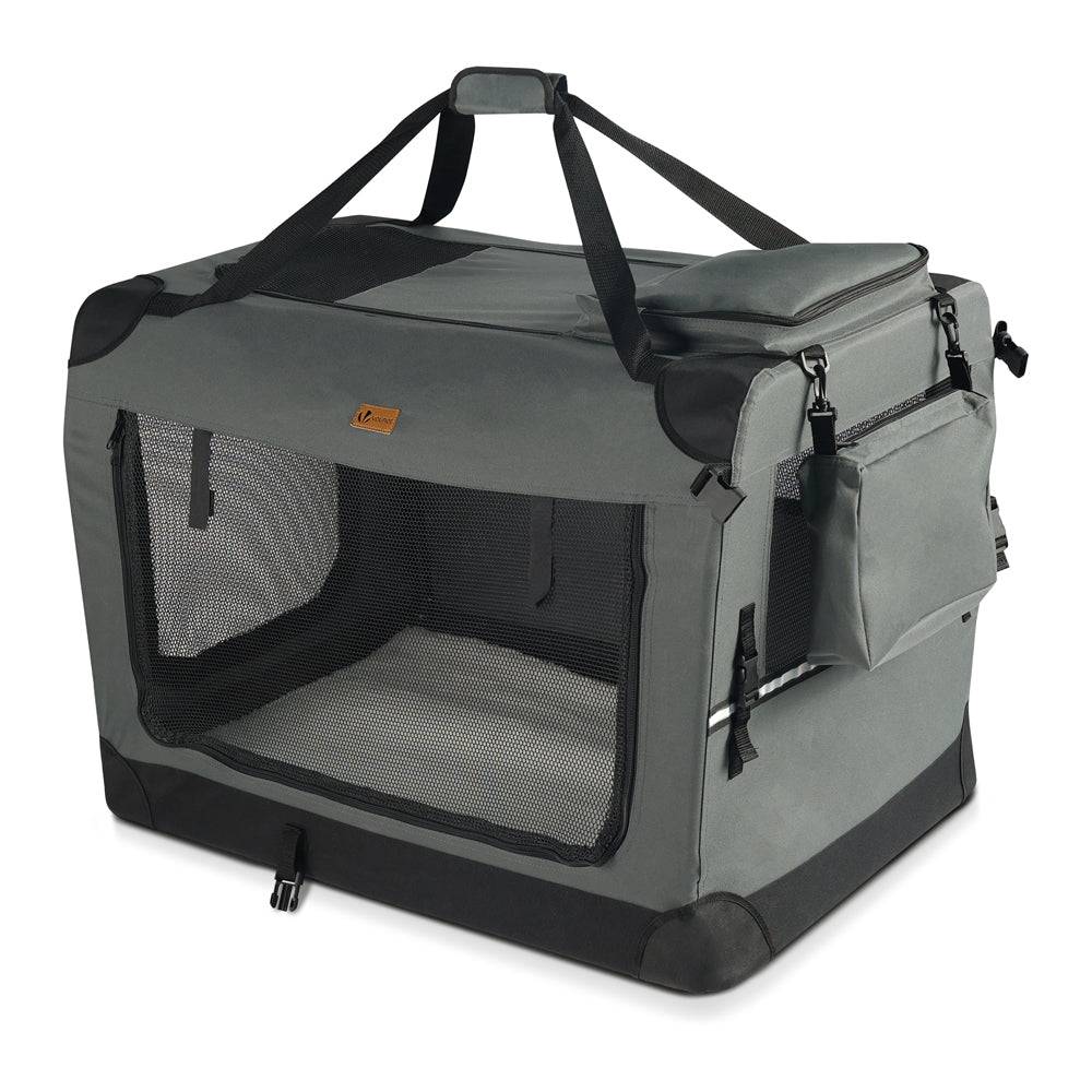 Sac transport pliable chien chat caisse cage portable 70x52x52cm gris - Image 1