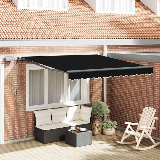 Store banne | Auvent Rétractable Noir 350 x 250 cm tissu Maison Chic - Image 2