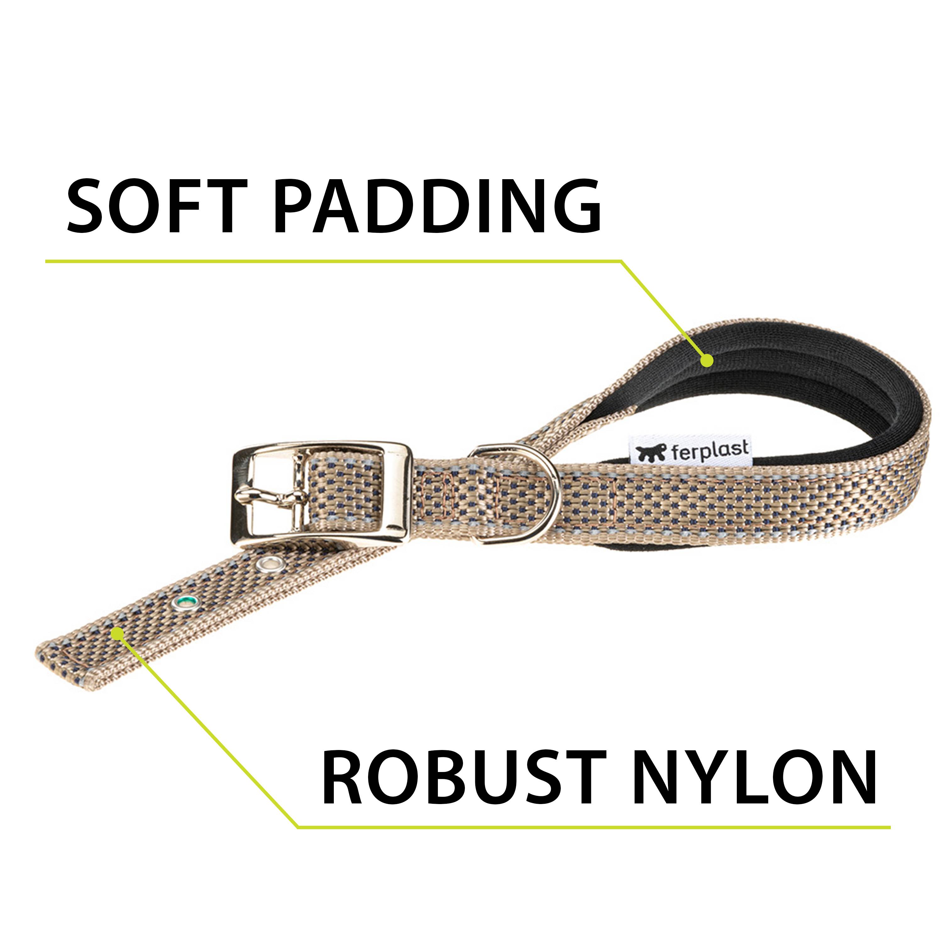 Ferplast - Collier pour Chiens Réfléchissant Rembourré DAYTONA DELUXE C15/35, Réglable, Boucle en Métal, Marron-Noir - Imagen 4
