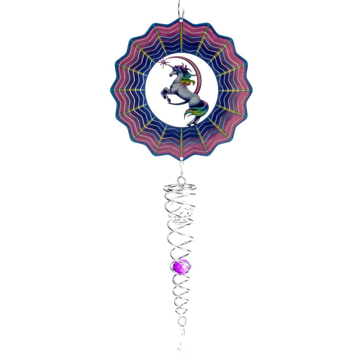 Mobile à vent original Crystal Tail Licorne Spin-Art Spinners