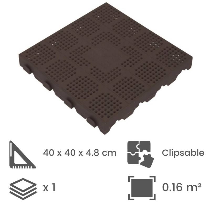 Xtiles - Dalle autoportante clipsable ajourée jardin - 39 x 39 cm - Marron  - Xtiles - Imagen 2