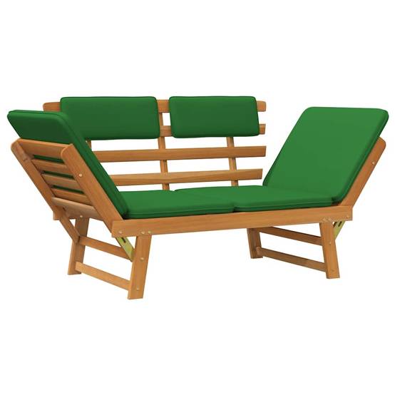 Canapé Lit Extérieur Acacia Massif Extensible Coussins Confort Vert 190 cm – ComfortXL Outdoor Living - Image 5