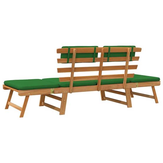 Canapé Lit Extérieur Acacia Massif Extensible Coussins Confort Vert 190 cm – ComfortXL Outdoor Living - Image 9