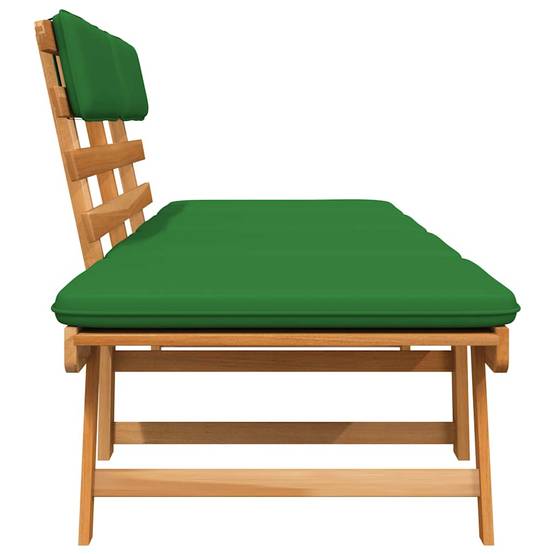 Canapé Lit Extérieur Acacia Massif Extensible Coussins Confort Vert 190 cm – ComfortXL Outdoor Living - Image 8