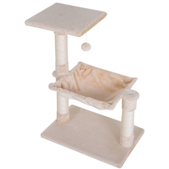 Arbre à chat sisal et peluche beiges 50 x 36 x 70 cm - PANGIVO - Image 2