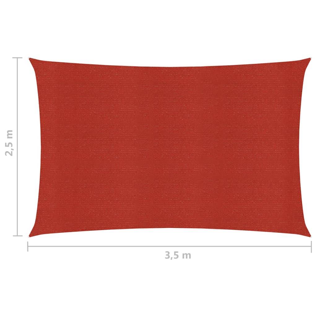 Helloshop26 - Voile d'ombrage 160 g/m² rouge 2,5 x 3,5 m PEHD - Imagen 6