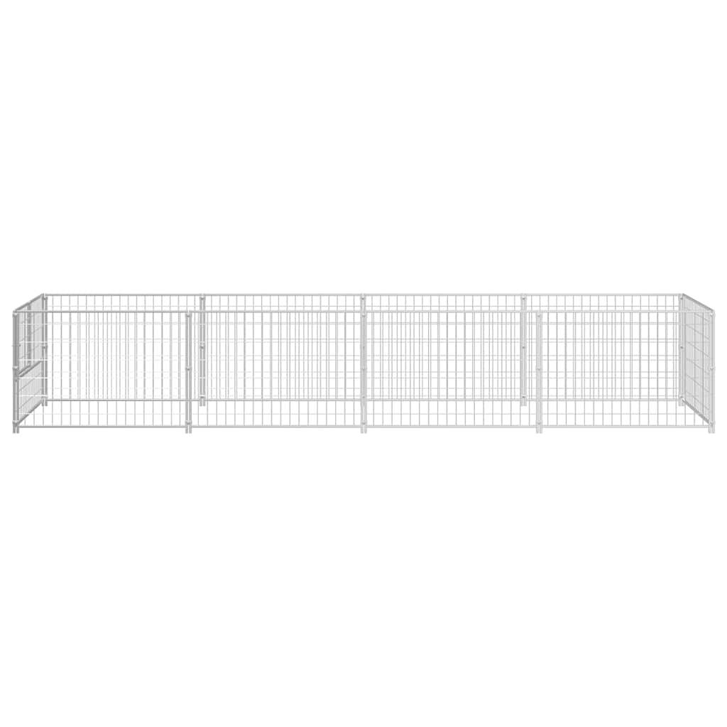 Vidaxl - Chenil Argenté 4 m² Acier vidaXL 3082102 - Imagen 6