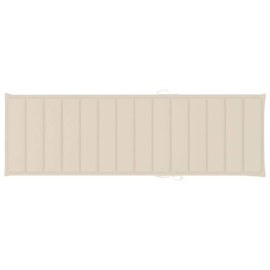 Chaise longue | Transat | Bain de soleil avec coussin crème Bois de pin imprégné - Image 5