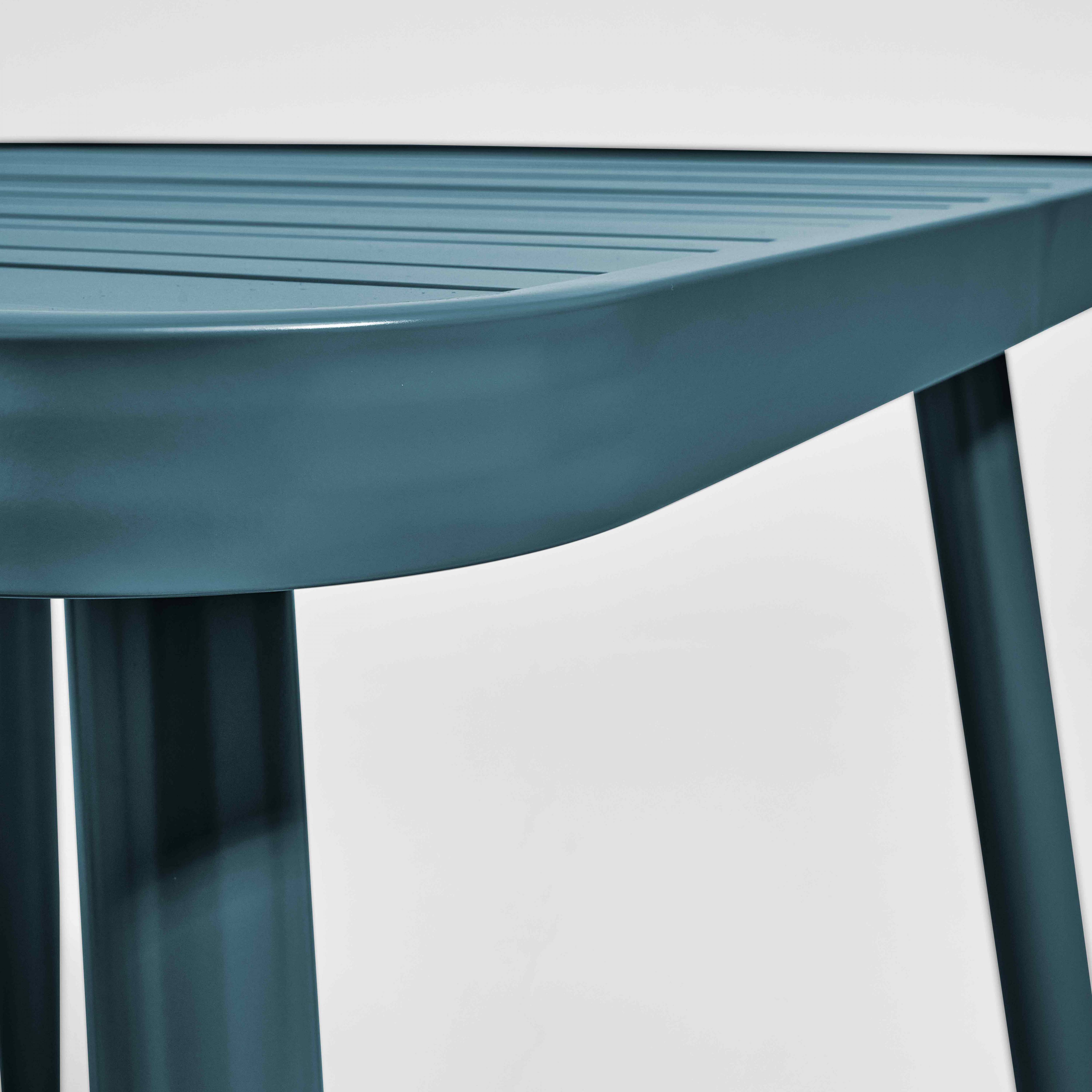 Oviala - Table de jardin carrée en aluminium bleu canard Bristol - Oviala - Imagen 4