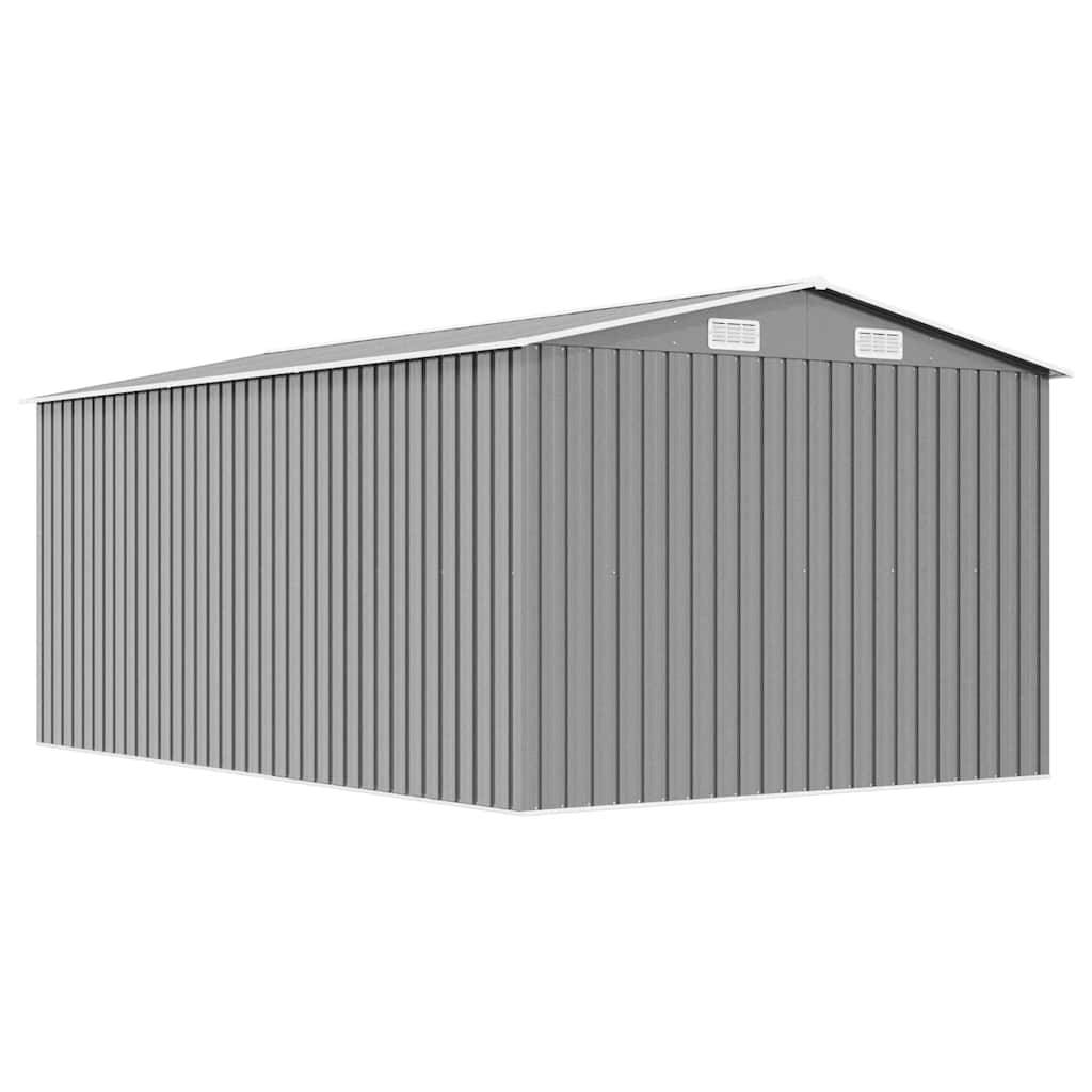 Vidaxl - Abri de jardin 257x392x181 cm Métal Gris 10.1m² vidaXL 143345 - Image 8