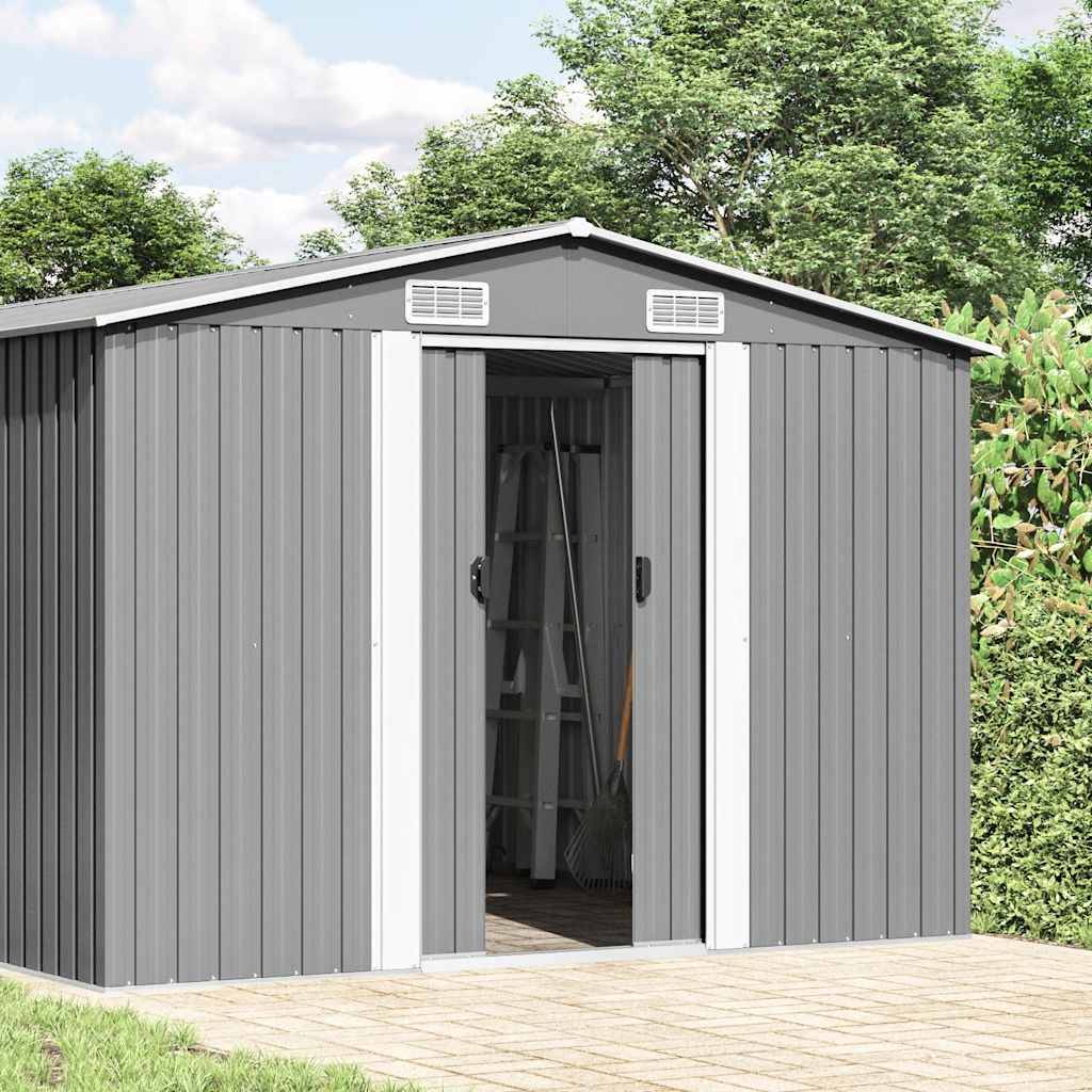 Vidaxl - Abri de jardin 257x392x181 cm Métal Gris vidaXL 143345 - Image 2