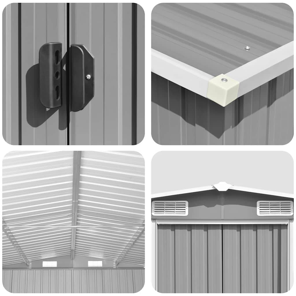 Vidaxl - Abri de jardin 257x392x181 cm Métal Gris vidaXL 143345 - Image 4