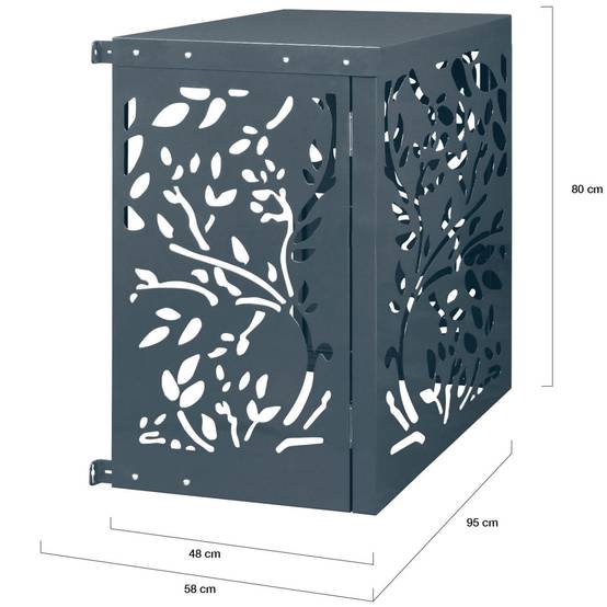 Cache climatiseur en métal gris anthracite LIS protection unité extérieur 95 x 48 x 80 cm - Image 5