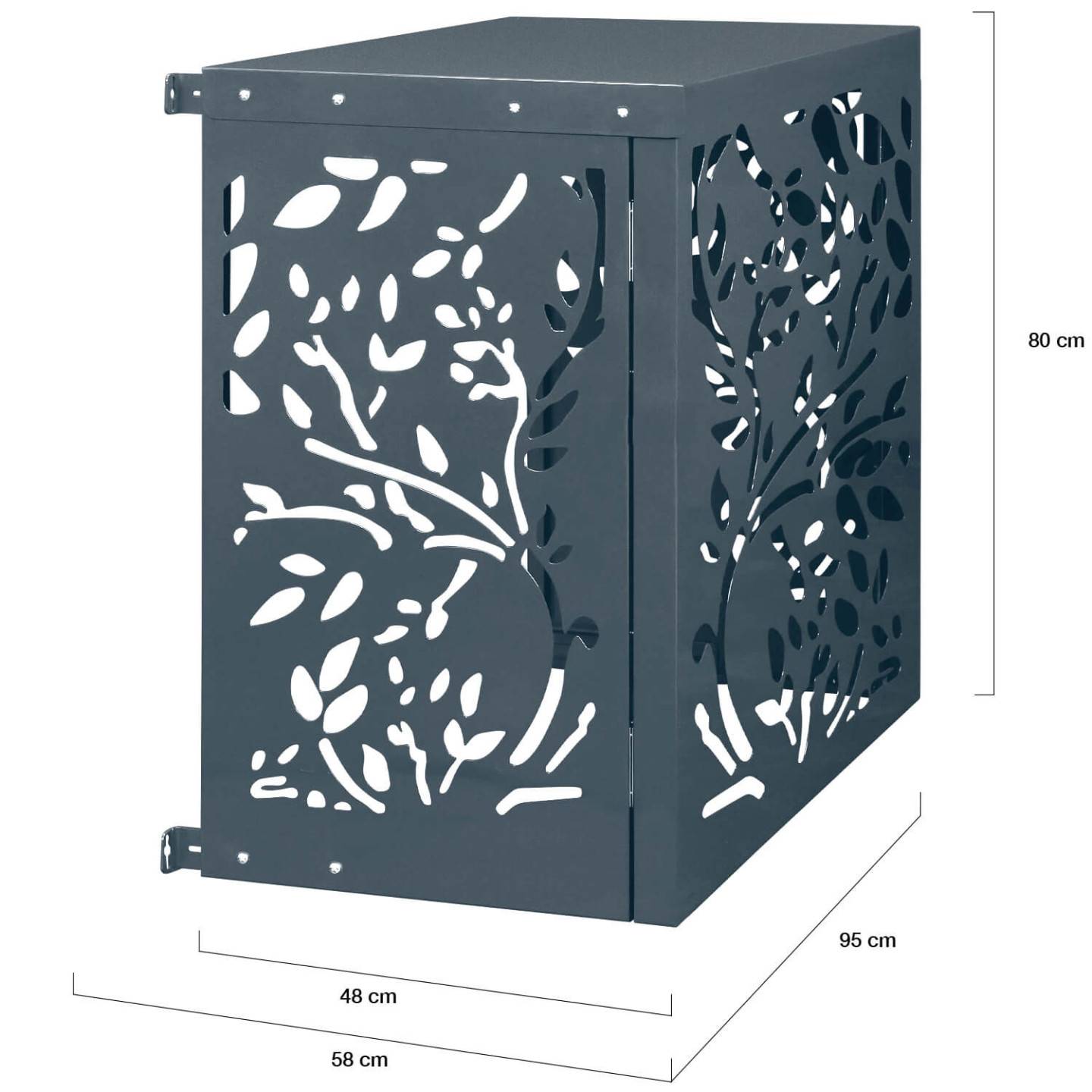 Cache climatiseur en métal gris anthracite LIS protection unité extérieur 95 x 48 x 80 cm - Image 5