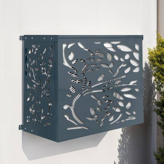 Cache climatiseur en métal gris anthracite LIS protection unité extérieur 95 x 48 x 80 cm - Image 1
