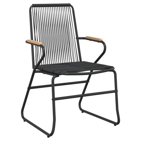 Salon de Jardin 4P Rotin PVC Accoudoirs Bois pour Terrasse Noir – ComfortXL Outdoor Living - Image 5