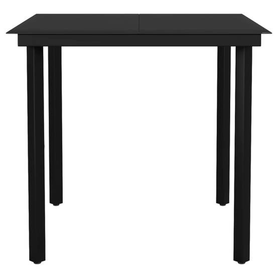 Salon de Jardin 4P Rotin PVC Accoudoirs Bois pour Terrasse Noir – ComfortXL Outdoor Living - Image 8