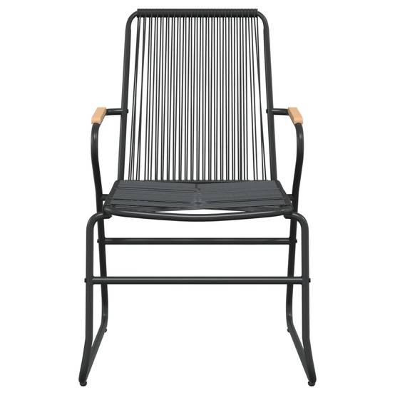 Salon de Jardin 4P Rotin PVC Accoudoirs Bois pour Terrasse Noir – ComfortXL Outdoor Living - Image 6