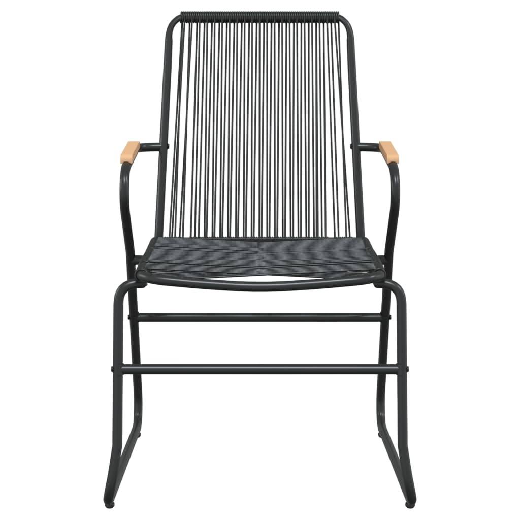 Salon de Jardin 4P Rotin PVC Accoudoirs Bois pour Terrasse Noir – ComfortXL Outdoor Living - Image 6