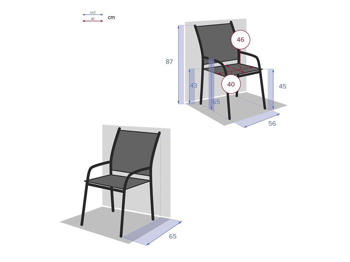 Hesperide - Lot de 4 fauteuils de jardin en texaline Piazza Noisette/Tonka - Imagen 3