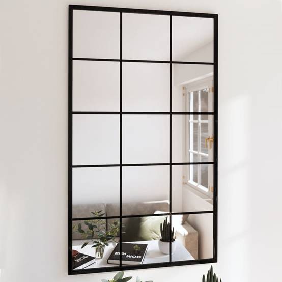 Maison Chic - 2pcs Miroirs muraux - Miroirs décoratifs noir 100x60 cm métal - Image 2