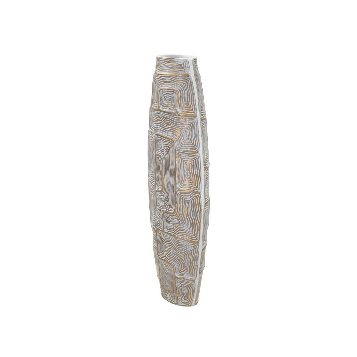 Paris Prix - Vase Design Haut en Résine "Elips" 59cm Or - Image 5