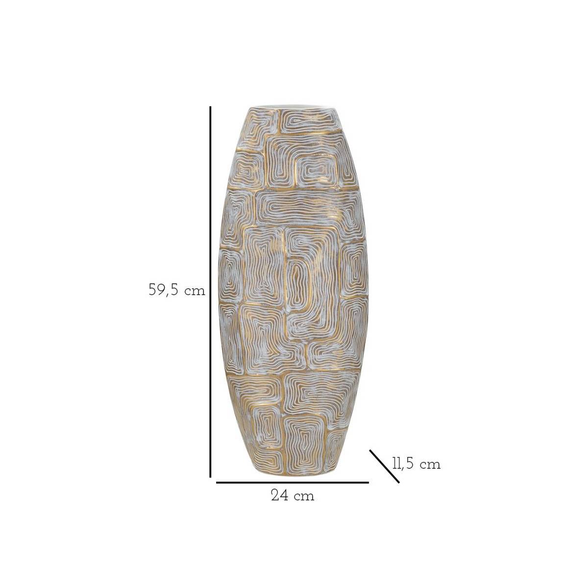 Paris Prix - Vase Design Haut en Résine "Elips" 59cm Or - Image 7
