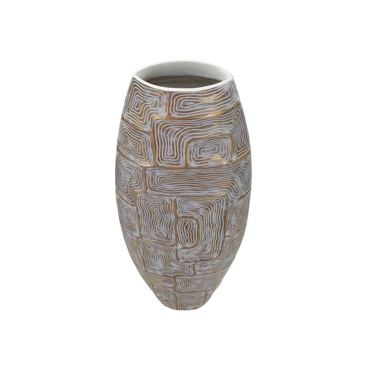 Paris Prix - Vase Design Haut en Résine "Elips" 59cm Or - Image 2
