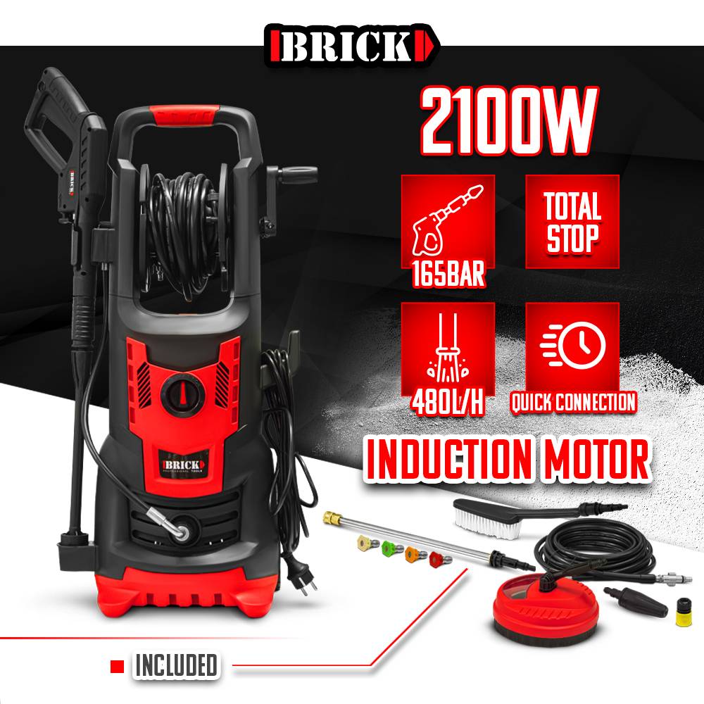 Brick - Nettoyeur haute pression 2100W - 165 bars avec moteur à induction + accessoires - Brick - Image 2