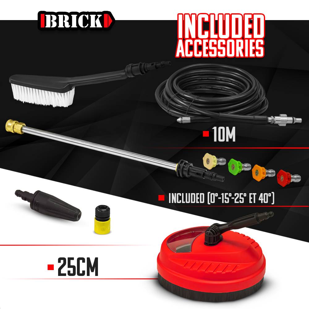 Brick - Nettoyeur haute pression 2100W - 165 bars avec moteur à induction + accessoires - Brick - Image 3