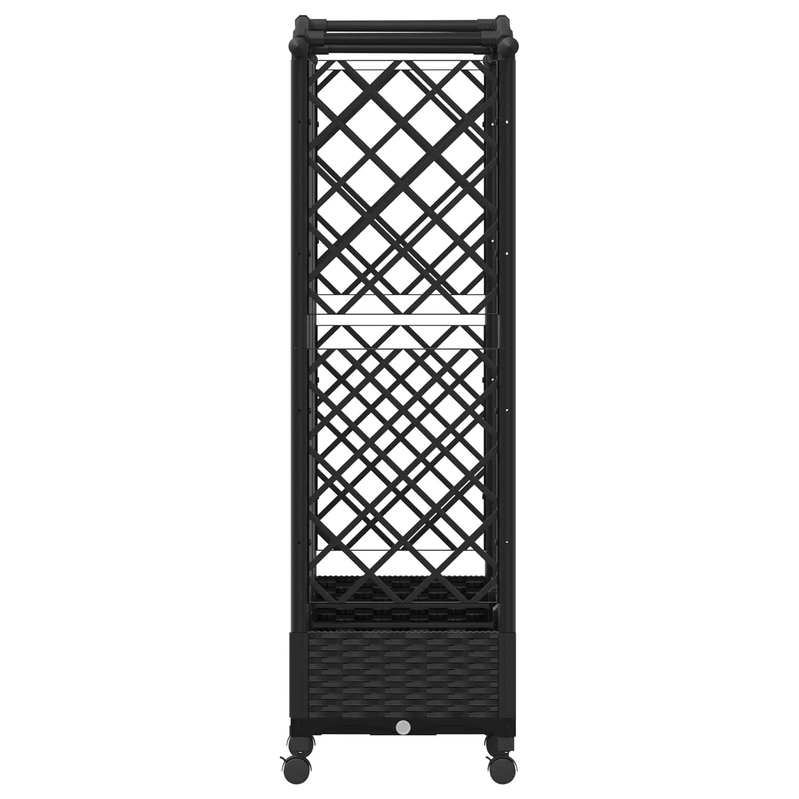 ComfortXL - Potager surélevé en polypropylène pour balcon avec treillis et toit 163cm noir - ComfortXL Outdoor Living - Image 4